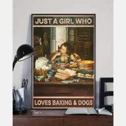 Bake Dog Loves Canvas Prints - Gifts For Dog Lover | Puppies Home Room Wall Art - Just A Girl Who Loves Baking