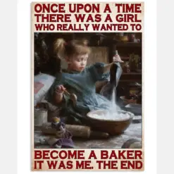 Baker Girl Baking Canvas Prints One Upon A Time Vintage Wall Art Gifts Vintage Home Wall Decor Canvas