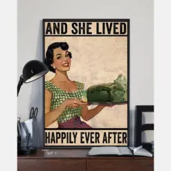 Baking Canvas Prints And She Lived Happily Ever After Vintage Wall Art Gifts Vintage Home Wall Decor Canvas