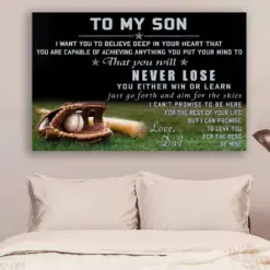 Baseball Canvas And Poster To My Son Love Dad Wall Decor