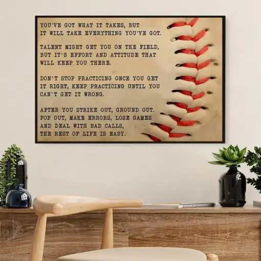 Baseball Poster Wall Art Prints | Don'T Stop Practicing | Gift For Baseball Players