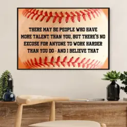 Baseball Poster Wall Art Prints | No Excuse | Gift For Baseball Players