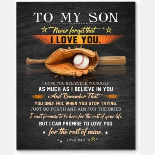Baseball To My Son Believe In Yourself