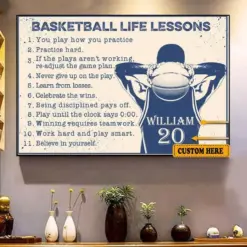 Basketball Life Lessons Personalized Poster, Canvas