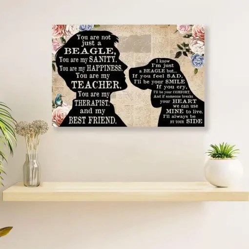 Beagle Dog Canvas Wall Art Prints | From Dog Dad To Beagle | Home Décor Gift For Pocket Beagle Puppies Lover