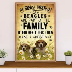 Beagle Dog Poster | In This House | Wall Art Gift For Pocket Beagle Puppies Lover