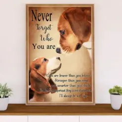 Beagle Dog Poster | Never Forget Who You Are | Wall Art Gift For Pocket Beagle Puppies Lover