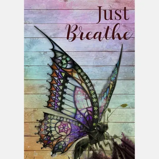 Beautiful Colorful Butterfly On Wood Just Breathe Art