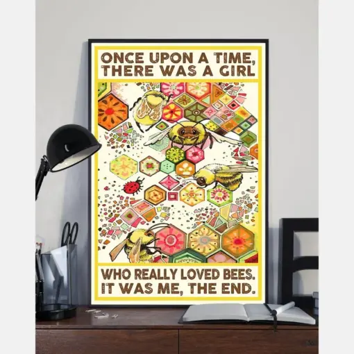 Bee Loves Poster Once Upon A Time There Was A Girl Vintage Room Home Decor Wall Art Gifts Idea