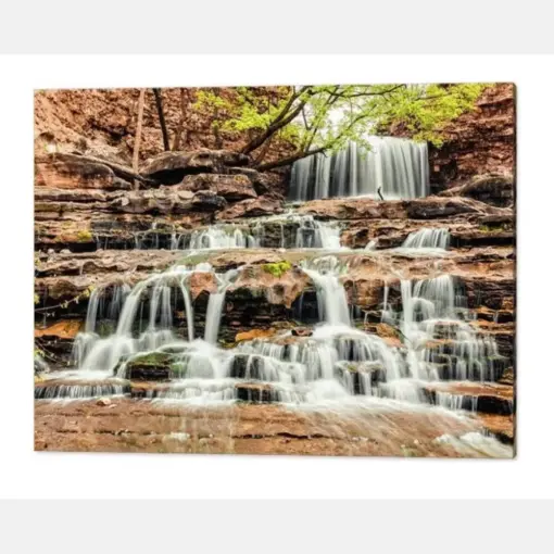 Bella Vista Lanyard Creek Falls Northwest Arkansas Spring Nature Wall Art Dark Mountains Landscape Beautiful Waterfalls Cascades