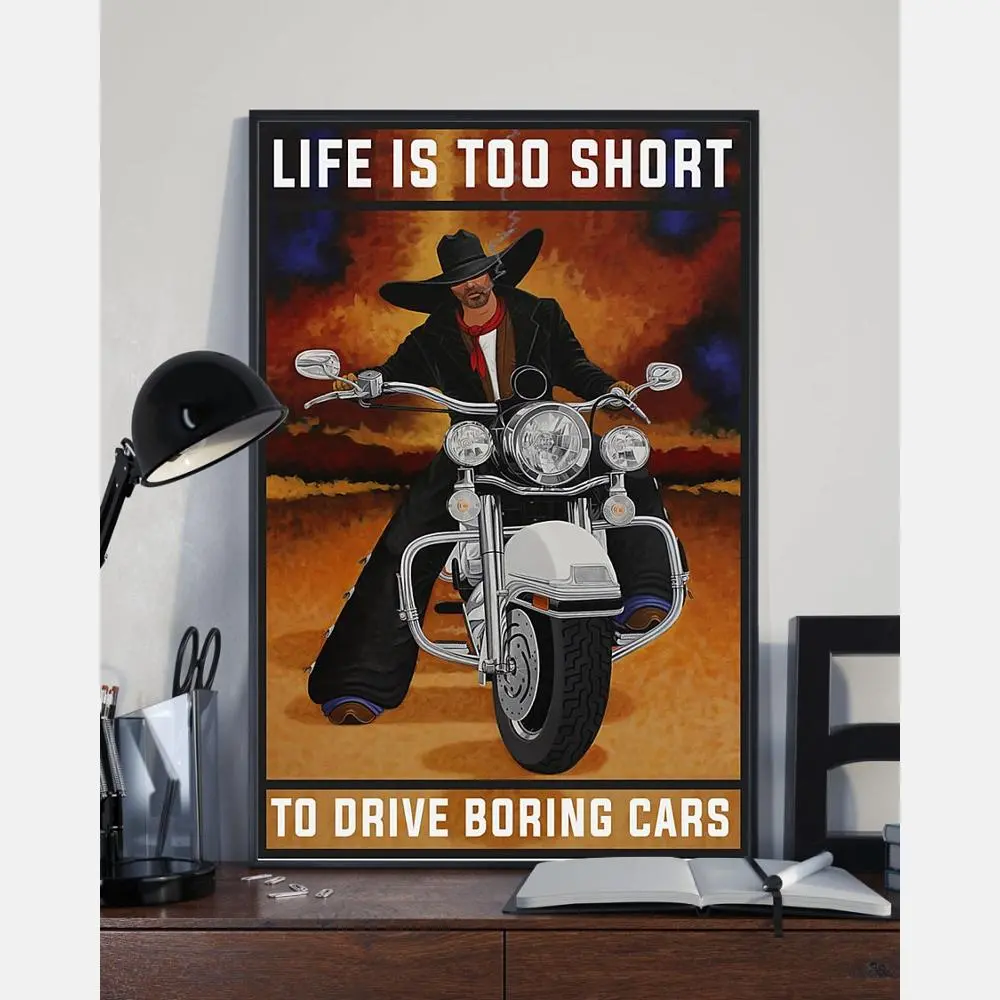 Biker Life Is Too Short To Drive Boring Cars Canvas Prints Vintage Wall Art Gifts Vintage Home Wall Decor Canvas Biker Life Is Too Short To Drive Boring Cars Canvas Prints Vintage Wall Art Gifts Vintage Home Wall Decor Canvas