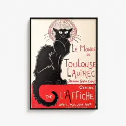 Black Cat Tour Travel Poster Vintage Poster Black Cat Poster Home Decor Drinkable Art