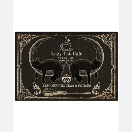 Black Lazy Cat Cafe Watched Good