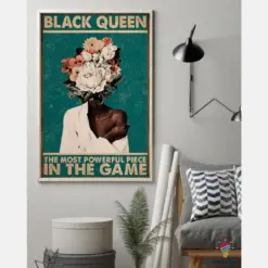 Black Queen The Most Powerful Piece Afro Proud Hippie Poster, Canvas