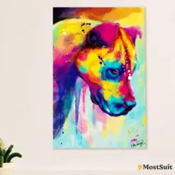 Blue Nose Red Nose Pitbull Poster - Dog Wall Art For Living Room - Gifts For Pitbull Lovers - Colorful Pitbull