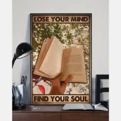 Book Loves Canvas Prints Lose My Mind And Find My Soul Vintage Wall Art Gifts Vintage Home Wall Decor Canvas