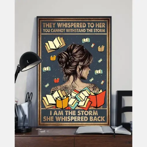 Book Tattooed Girl Canvas Prints I Am The Storm Vintage Wall Art Gifts Vintage Home Wall Decor Canvas