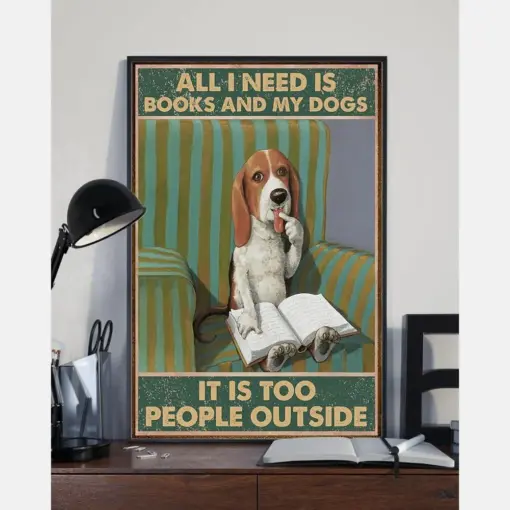 Books And Dachshund Dogs Canvas - Gifts For Dog Lover | Puppies Home Room Wall Art - It Is Too People Outside