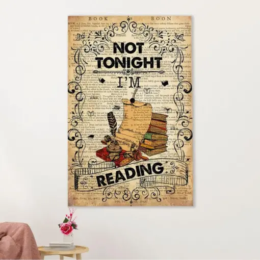 Books Lover Canvas Prints | Not Tonight I'M Reading | Wall Art Gift For Books Reader