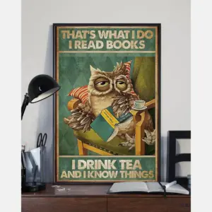 Books Tea Canvas Prints That’S What I Do I Read Books I Drink Tea Vintage Wall Art Gifts Vintage Home Wall Decor Canvas