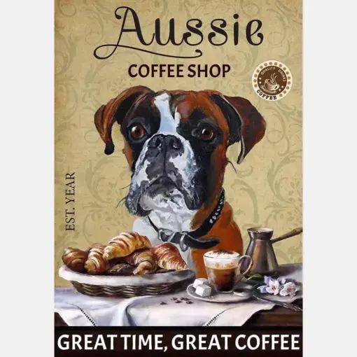 Boxer Dog Coffee Shop