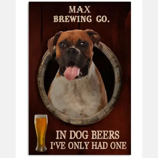 Boxer Dog In Dogs Beer
