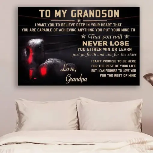 Boxing Canvas And Poster Grandpa To Grandon Never Lose Wall Decor