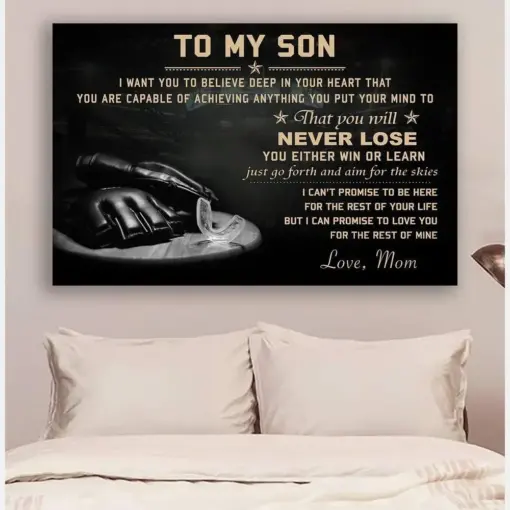 Boxing Canvas And Poster Mom To Son Never Lose Wall Decor