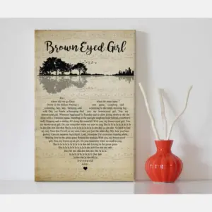 Brown Eyed Girl Song Lyrics Guitar Heart Vintage