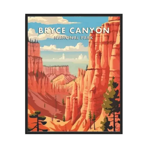 Bryce Canyon National Park Poster Art Print Retro National Park Gifts