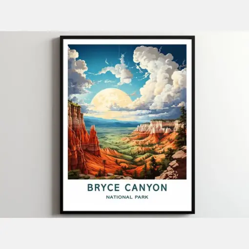 Bryce Canyon Travel Print Wall Art Bryce Canyon Wall Hanging Home Decor Bryce Canyon Gift Art Lovers National Park Art Poster