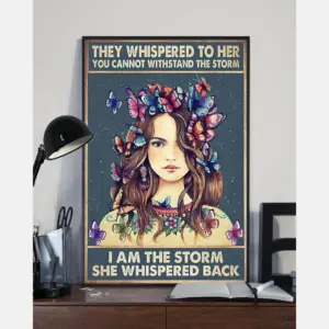 Butterflies Girl Canvas Prints I Am The Storm Vintage Wall Art Gifts Vintage Home Wall Decor Canvas