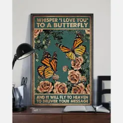 Butterfly Fly To Heaven In Loving Memories Poster Memorial Vintage Room Home Decor Wall Art Gifts Idea