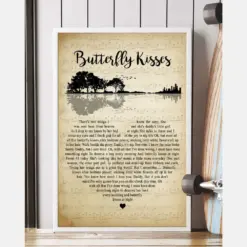 Butterfly Kisses Song Lyrics Guitar Heart Vintage Portrait