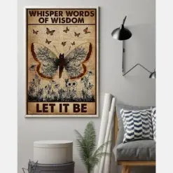 Butterfly Loves Canvas Prints Whisper Words Of Wisdom Let It Be Vintage Wall Art Gifts Vintage Home Wall Decor Canvas