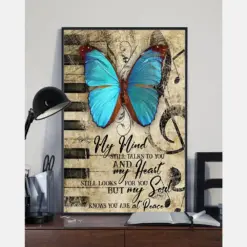 Butterfly Music Poster My Mind Talk To You My Heart Looks For You Vintage Room Home Decor Wall Art Gifts Idea