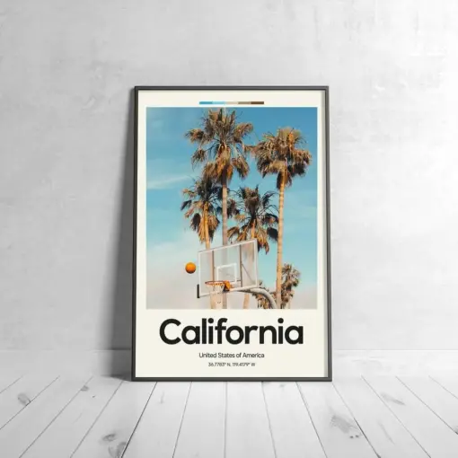 California Poster - Oil Painting Technique | United States Wall Art | & Printed Travel Prints | Animalistic Home Decor