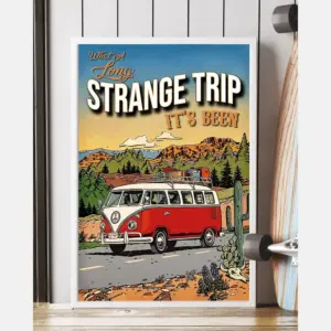 Camper Van Canvas Prints What A Long Strange Trip Vintage Wall Art Gifts Vintage Home Wall Decor Canvas