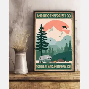 Camping Canvas Prints Into The Forest I Go To Lose My Mind And Find My Soul Vintage Wall Art Gifts Vintage Home Wall Decor Canvas