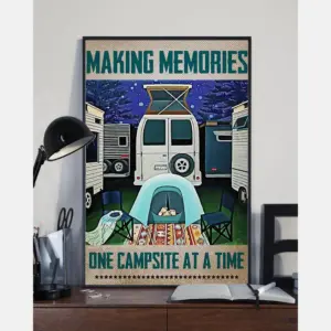 Camping Canvas Prints Making Memories One Campsite At A Time Vintage Wall Art Gifts Vintage Home Wall Decor Canvas