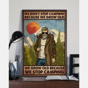 Camping Canvas Prints We Grow Old Because We Stop Camping Vintage Wall Art Gifts Vintage Home Wall Decor Canvas