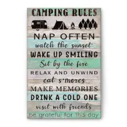 Camping Poster & Canvas, Camping Rules Wall Art, Home Decor For Camping Lover