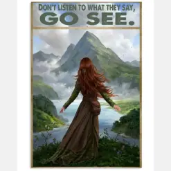 Camping Poster Don'T Listen To What They Say Go See Vintage Room Home Decor Wall Art Gifts Idea