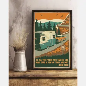 Camping Rv Car Canvas Prints Of All The Paths You Take In Life Vintage Wall Art Gifts Vintage Home Wall Decor Canvas