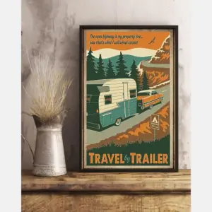 Camping Rv Car Canvas Prints Travel By Trailer Vintage Wall Art Gifts Vintage Home Wall Decor Canvas