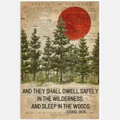 Camping Sleep In The Woods And They Shall Dwell Safely In The Wilderness Forest Sunset