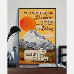 Camping Travel Rv Car Poster You Must Go On Adventures Vintage Room Home Decor Wall Art Gifts Idea