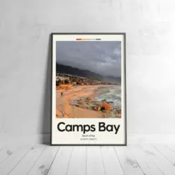 Camps Bay Poster - Oil Painting Technique | Famous Beach Wall Art | & Printed Travel Prints | Animalistic Home Decor