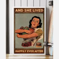 Canning Canvas Prints And She Lived Happily Ever After Vintage Wall Art Gifts Vintage Home Wall Decor Canvas