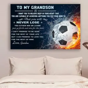 Canvas And Poster Grandma To Grandson Never Lose Soccer Wall Decor